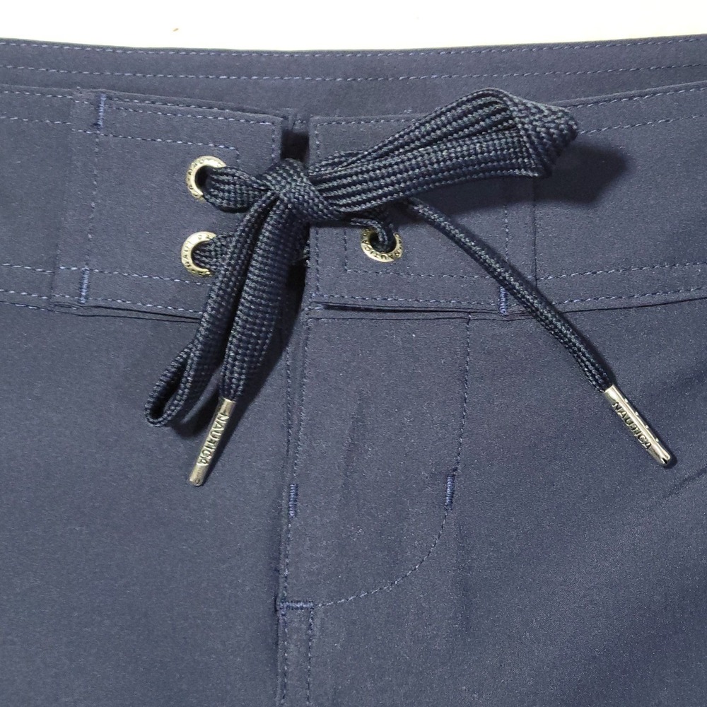 Nautica Board Swim Shorts Women Medium Navy Blue 7" Inseam Pockets Quick Dry NEW - Picture 2 of 14